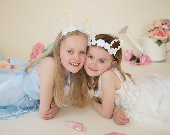 Child photography in the studio Easter